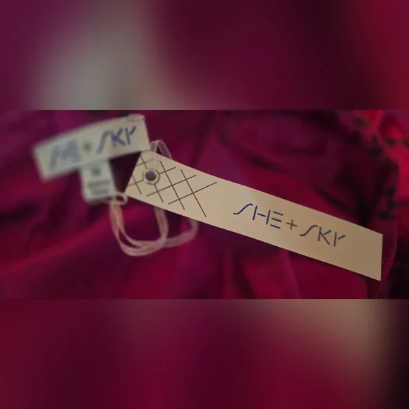 She + Sky Magenta Animal Print Mini Fall Bohemian Dress NEW Size Medium - Picture 4 of 5